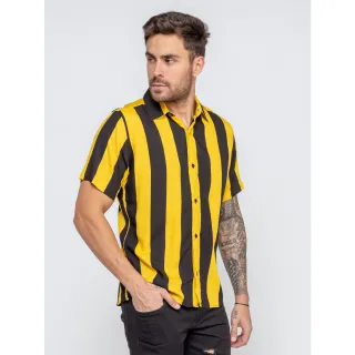Promoção: Camisas Slim Unisex Estampada Listrada - Alta Qualidade - P