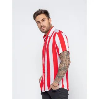 Promoção: Camisas Unisex Slim Fit Estampadas Listradas - Alta Qualidade - GG