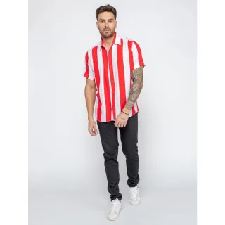 Promoção: Camisas Unisex Slim Fit Estampadas Listradas - Alta Qualidade - GG