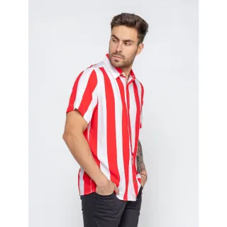 Promoção: Camisas Unisex Slim Fit Estampadas Listradas - Alta Qualidade - GG