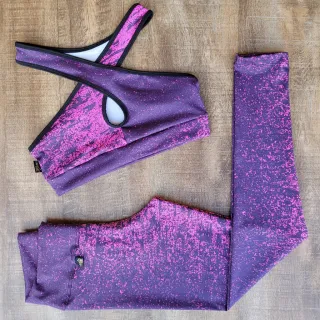 Conjunto Fitness Feminino Calça e Top para Academia - Estampa 04