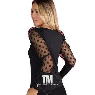 Moda evangélica: Blusa Comprida Tule Bufante Manga Longa - Branco manga longa