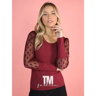 Moda evangélica: Blusa Comprida Tule Bufante Manga Longa - Branco manga longa