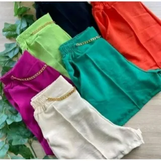 Duna Estilosa Feminina: Short Corrente de Crepe para Mulher - Preto