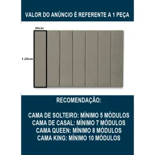 Cama solteiro casal queen king cabeceira linho nobre 1 módulo 1.20mx20cm - LINHO BEGE 120X20