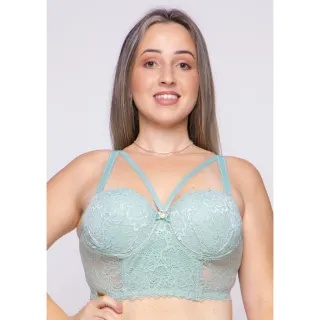 Soutien Rendado Plus Size com Bojo e Alça Reforçada - Promoção - Marinho