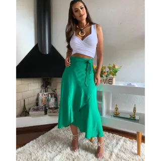 Vestido Barbie Rosa Pink Saída de Praia Envelope Midi - POÁ BRANCO COM BOLAS PRETAS