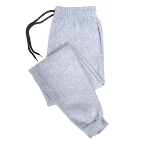 Calça Jogger Masculina de Moletom Peluciado com Bolso e Punho - Inverno Academia - Cinza Claro