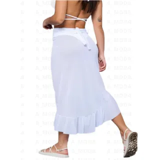 Envio rápido - Pareô feminino longo canga de amarrar para praia - SAIDA DE PRAIA PRETO