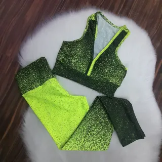 Roupa de Treino Feminina: Conjunto Legging e Top Fitness para Academia - Verde água