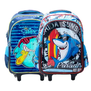 Mochila Infantil Escolar com Rodinhas Resistente e Impermeável - Dois padrões aleatórios