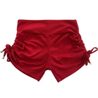 Revenda Short Canelado Feminino em Malha - Verde Militar