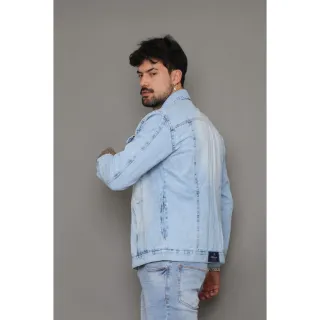 Manchada Jeans Masculina Jaqueta - GG