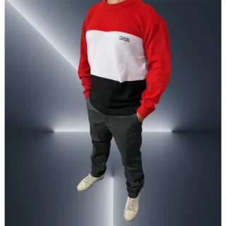 Linho Masculino Suéter Inverno - Preto/branco/Bos Linha