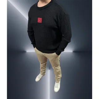 Linho Masculino Suéter Inverno - Preto/branco/Bos Linha