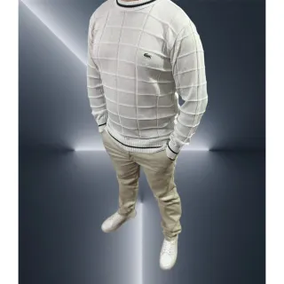 Linho Masculino Suéter Inverno - Preto/branco/Bos Linha