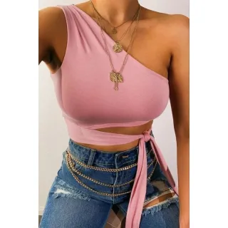 Moda verão: Blusa cropped feminina ombro só mula manca - Branco