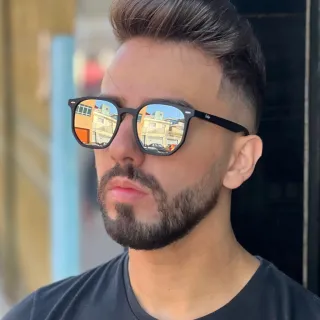 Ipanema Óculos de Sol Quadrado Moda 2023 Unissex uv400 - Laranja c/ Azul Espelhado