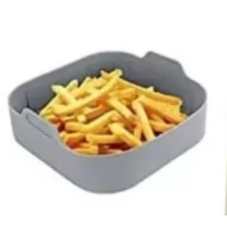 Fritadeira Air Fryer Quadrada Reutilizável - Forma de Silicone Lavável - 1 FORMA DE QUADRADA AIR FRYER