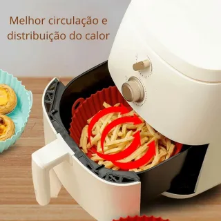 Fritadeira Air Fryer Quadrada Reutilizável - Forma de Silicone Lavável - 1 FORMA DE QUADRADA AIR FRYER