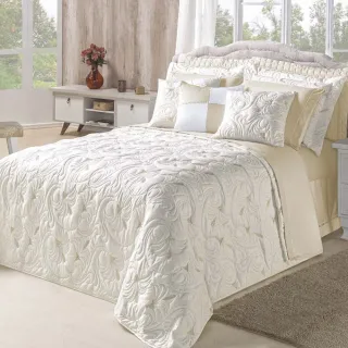 Melody Kit Cobre Leito Casal Queen 180 Fios - 3 Peças - Marfim