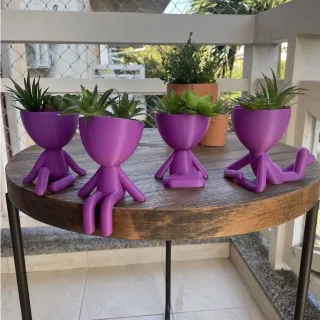 Cactus Suculentas Kit Show - 4 Vasos de Decoração 6cm (Robert Plant) - Branco