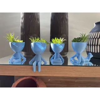 Cactus Suculentas Kit Show - 4 Vasos de Decoração 6cm (Robert Plant) - Branco