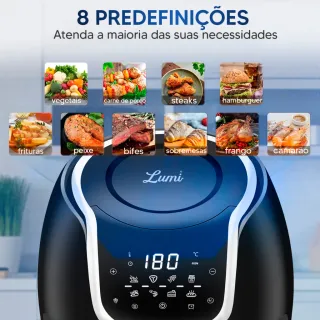 Fritadeira Digital Air Fryer 6.5L - Sem Óleo, Fácil e Rápido! - Touch Digital 8L 127v