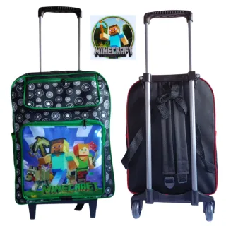 Mochila Rodinha Patrulha Canina Homem Aranha Sonic Hulk Minnie Mario Bros Roblox Naruto Infanfil Menino Menina - Batman Rodinhas