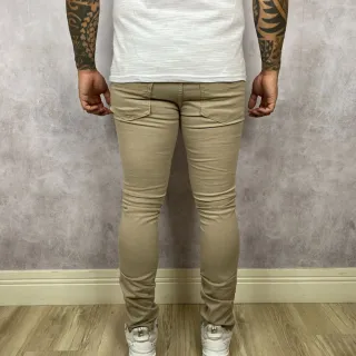 Premium Bege Calça Masculina Alfaiataria Skinny - 40