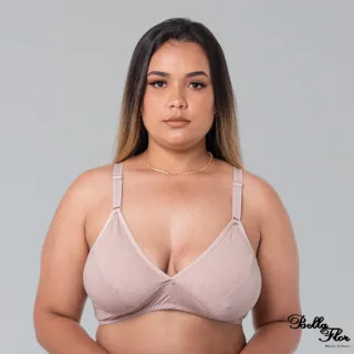 Sustentação Reforçada Sutiã Plus Size Sem Bojo Com Renda Alça - Chocolate