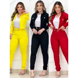 Blazer e Calça Social Executivo Moda Evangélica Feminino