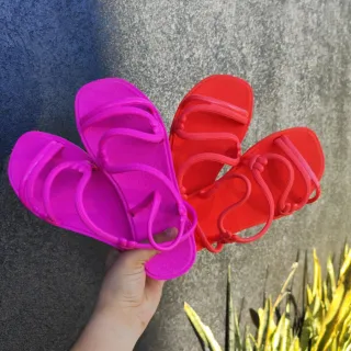 Envio Imediato - Kit 2 Rasteirinhas Solar Femininas - Super Conforto e Maciez - Nude+Nude