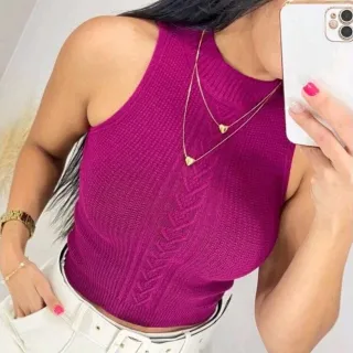 Tendência 2023: Cropeed em fio modal estilo blogueirinha - ROSA-PINK