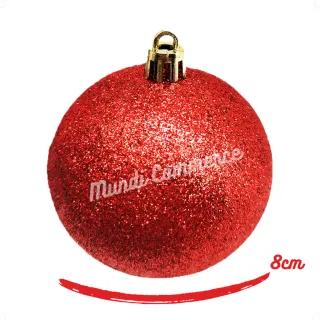 Grande Bola de Natal Decorativa para Árvore - Kit com 8cm - Único