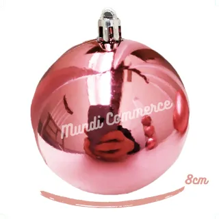Grande Bola de Natal Decorar Árvore Rose - Kit com 8cm - Único