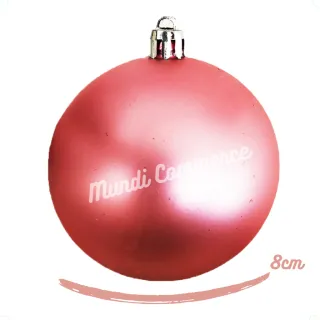 Grande Bola de Natal Decorar Árvore Rose - Kit com 8cm - Único