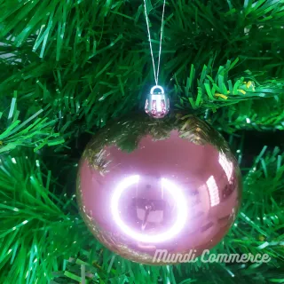 Grande Bola de Natal Decorar Árvore Rose - Kit com 8cm - Único
