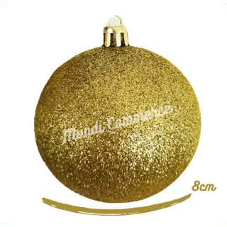 Enfeite de Natal Grande Bola Dourada para Decorar Árvore - Kit com Bolinha de 8cm - Único