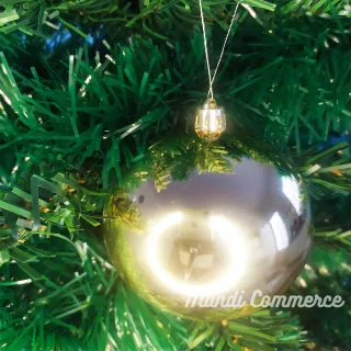 Enfeite de Natal Grande Bola Dourada para Decorar Árvore - Kit com Bolinha de 8cm - Único