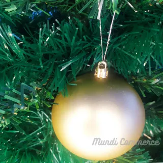 Enfeite de Natal Grande Bola Dourada para Decorar Árvore - Kit com Bolinha de 8cm - Único