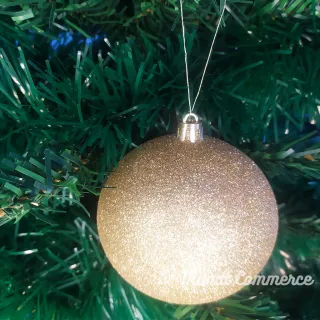 Enfeite de Natal Grande Bola Dourada para Decorar Árvore - Kit com Bolinha de 8cm - Único