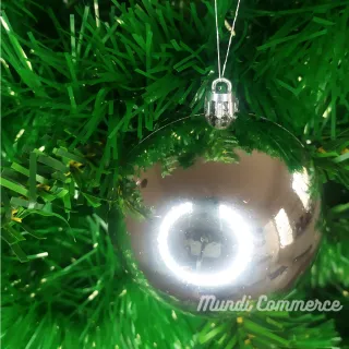 Enfeite Natal Grande Kit Bola Prata 8cm Árvore Decorar Bolinha - Único