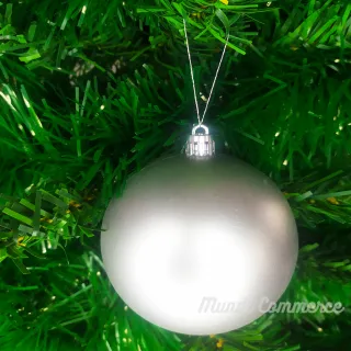 Enfeite Natal Grande Kit Bola Prata 8cm Árvore Decorar Bolinha - Único