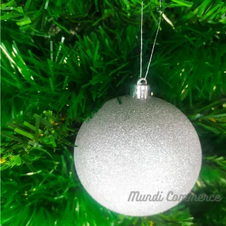 Enfeite Natal Grande Kit Bola Prata 8cm Árvore Decorar Bolinha - Único