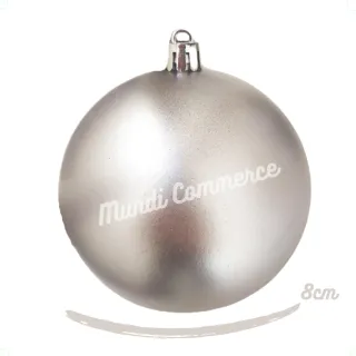 Enfeite Natal Grande Kit Bola Prata 8cm Árvore Decorar Bolinha - Único