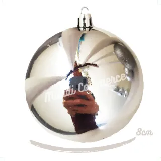 Enfeite Natal Grande Kit Bola Prata 8cm Árvore Decorar Bolinha - Único