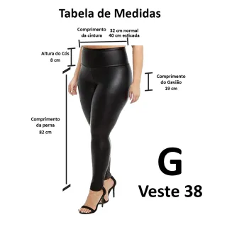 Legging Couro Fake Cirre P ao G3 - P - 34
