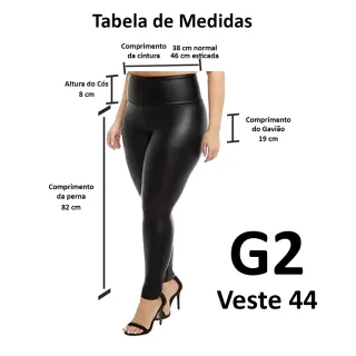 Legging Couro Fake Cirre P ao G3 - P - 34