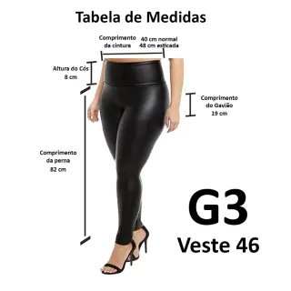 Legging Couro Fake Cirre P ao G3 - P - 34